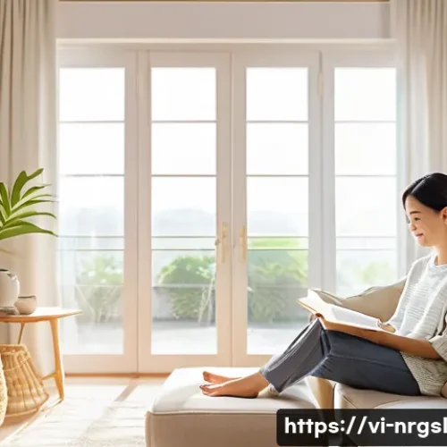 전력 소비 감축을 위한 행동 변화 유도 - **Prompt:** A cozy and brightly lit living room filled with an abundance of natural light. Large win...